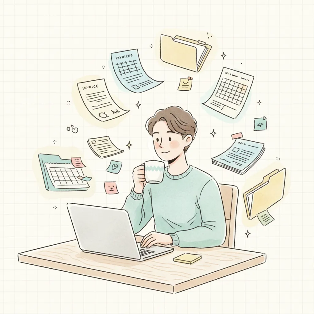 Claudeを活用してバックオフィスをラクにするイメージイラスト